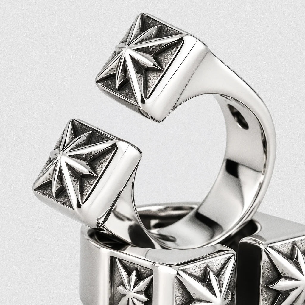 Chrome Star Ring