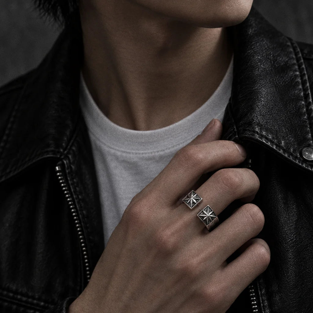 Chrome Star Ring