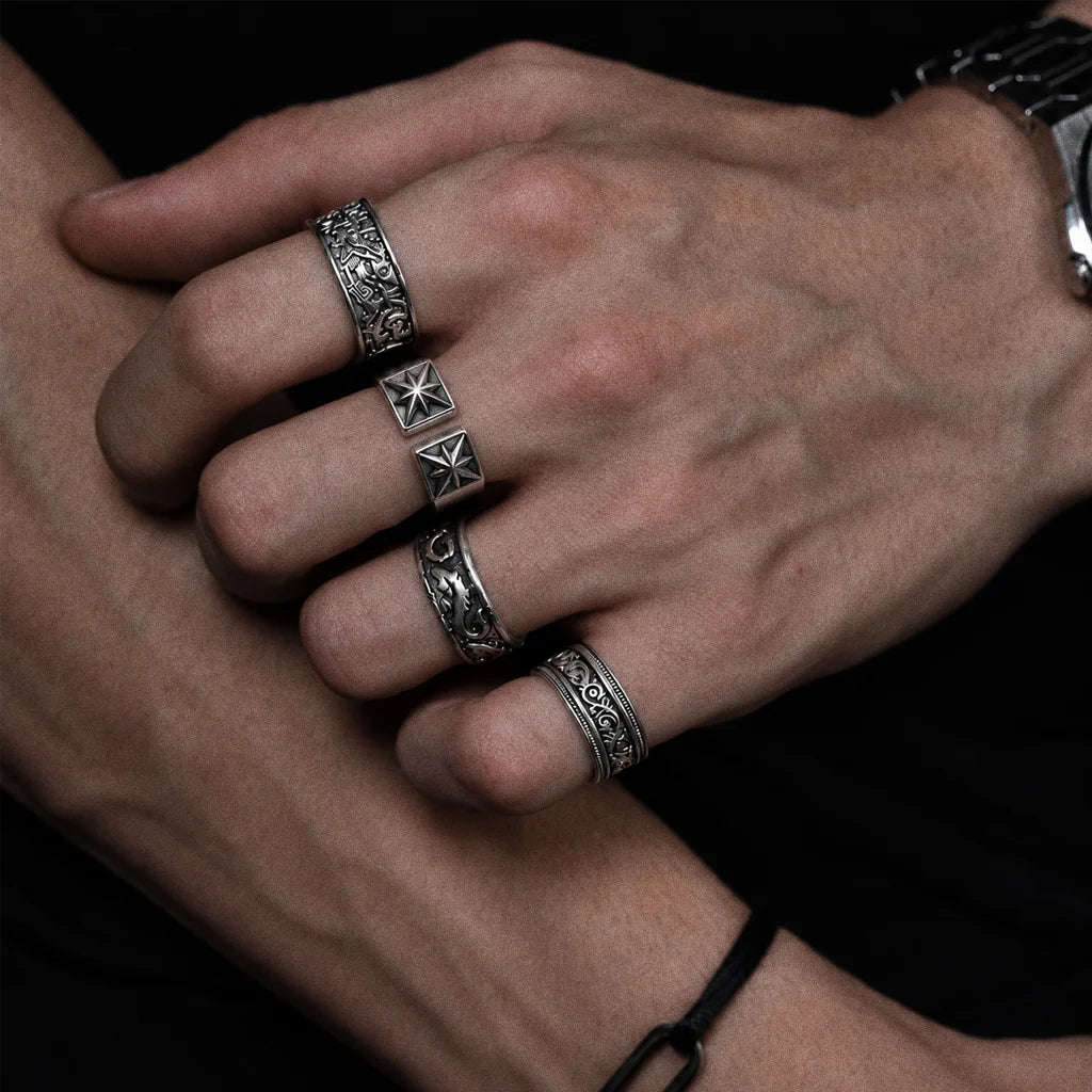 Chrome Star Ring