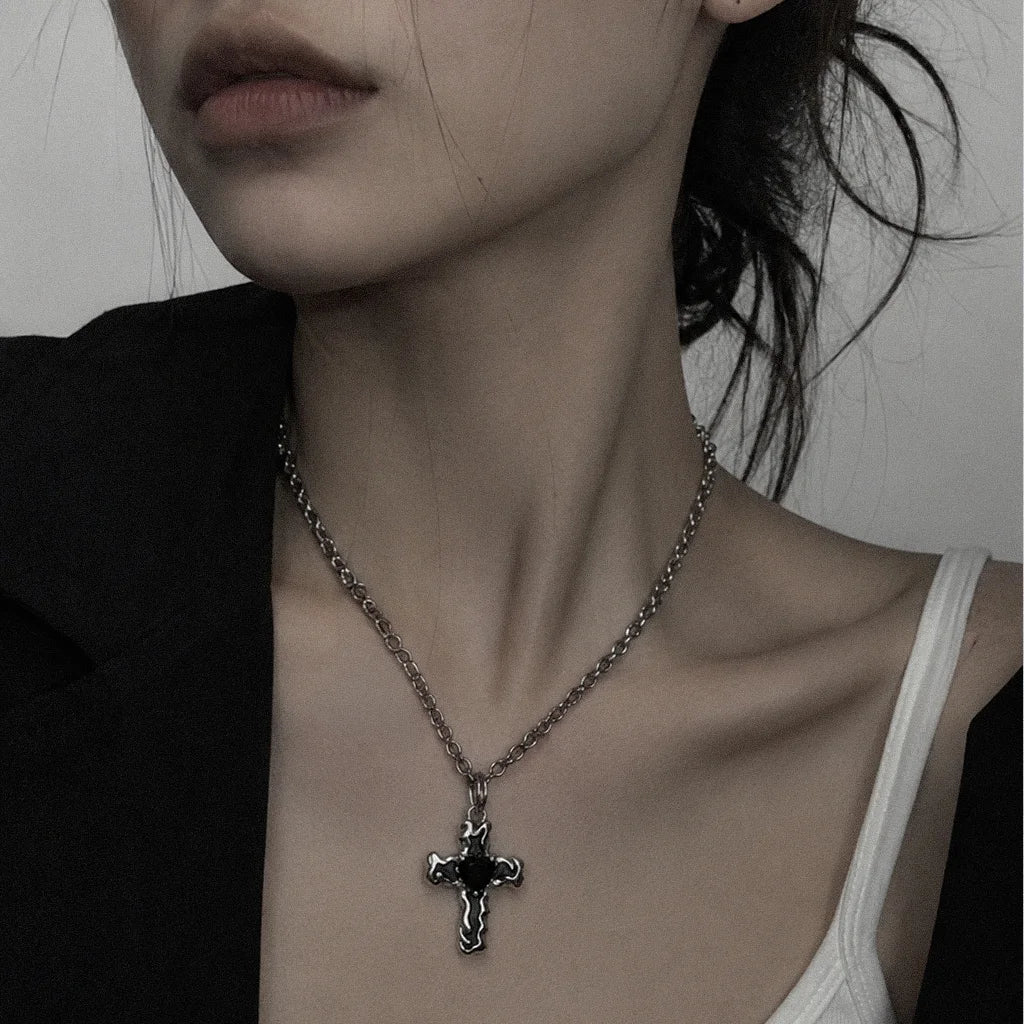 Umbra Heart Cross Necklace
