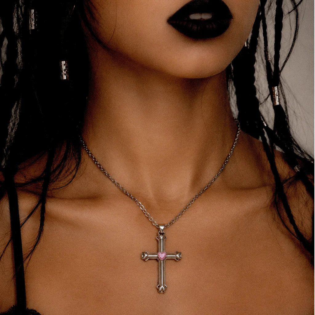Love Heart Cross Necklace