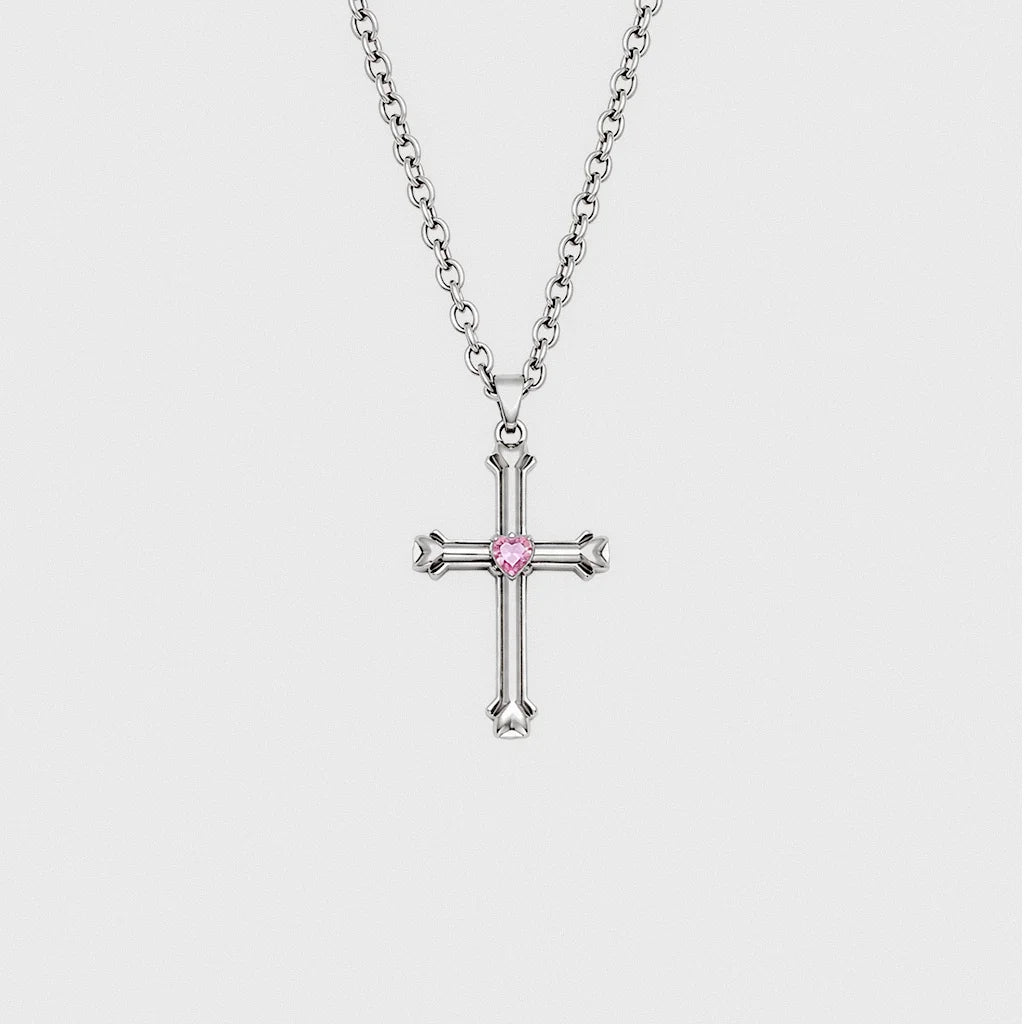 Love Heart Cross Necklace