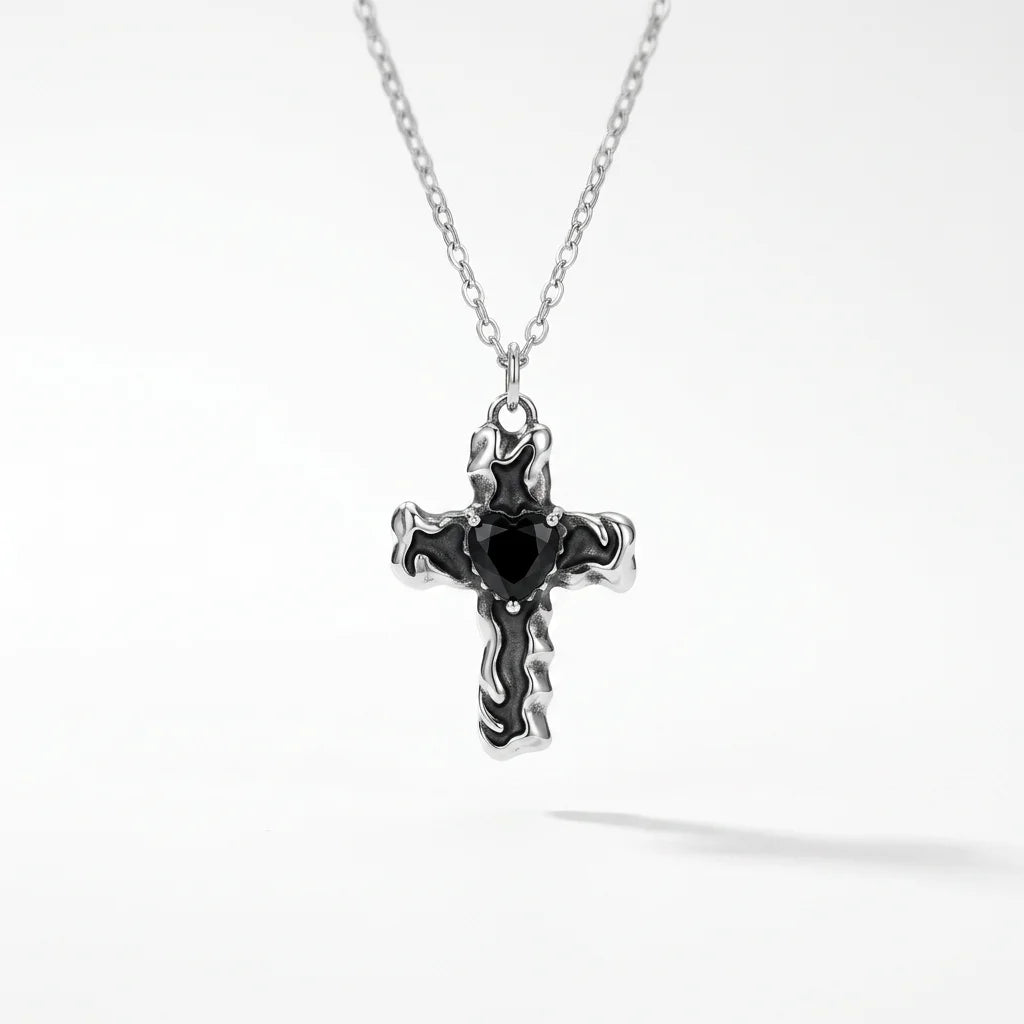 Umbra Heart Cross Necklace